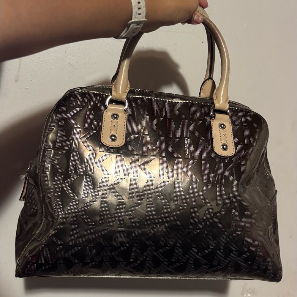 Michael Kors Gold and Tan Satchel